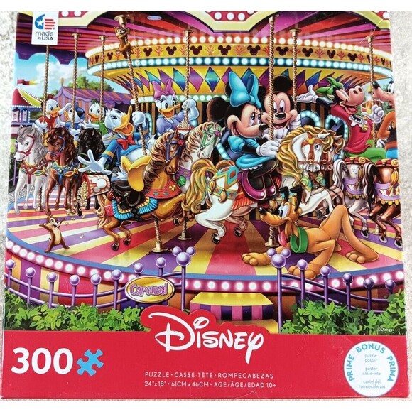 Disney Mickey and Friends Carousel 300 Piece Jigsaw Puzzle Series by Ceaco - Picture 1 of 4
